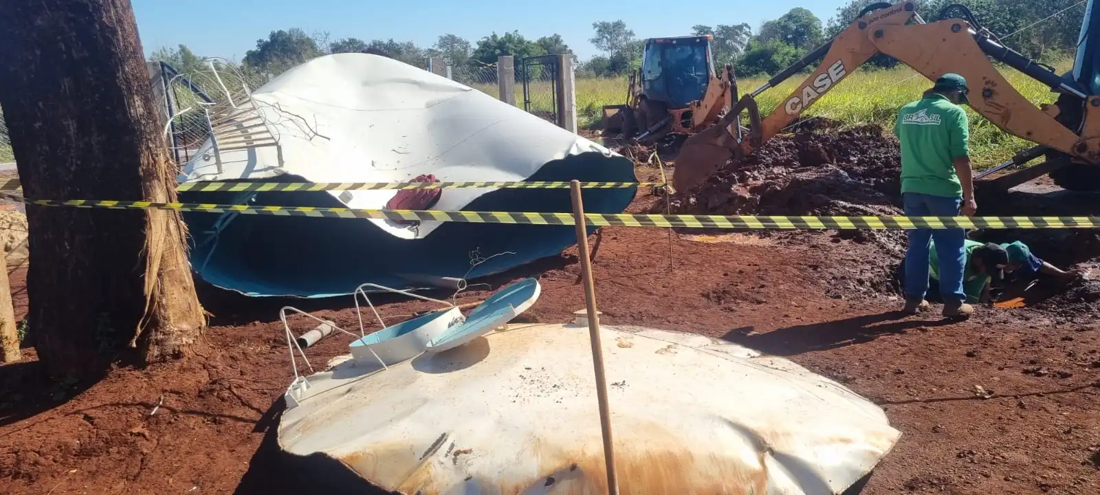 Detalhe da estrutura danificada na Aldeia Jaguapiru